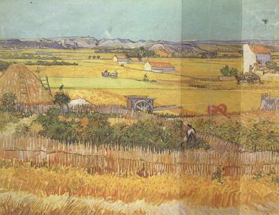 Havest at La Crau,wtih Mountmajour in the Background (nn04), Vincent Van Gogh